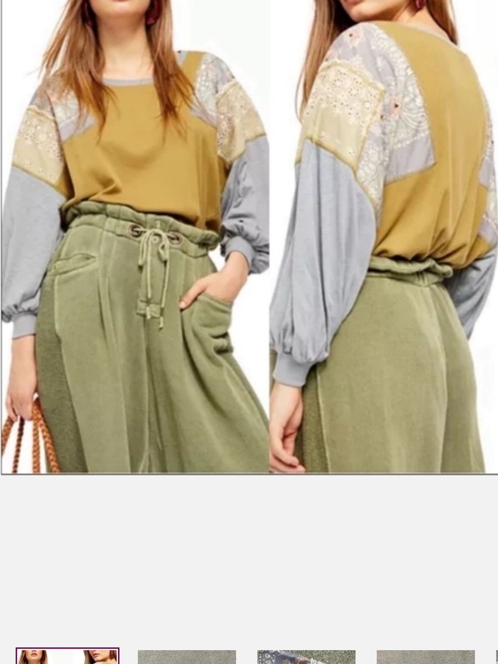 Free People Feelin It Embroidered Top Paisley Patchwork - Picture 10 of 10